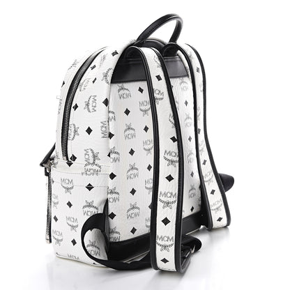 MCM Visetos Studded Small Dual Stark Backpack White 3 of 11