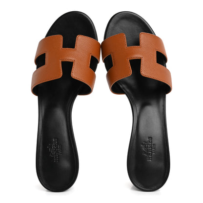 Hermes Epsom Oasis Sandals 37 Gold 2 of 9