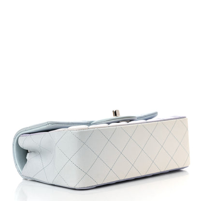 Chanel Perforated Lambskin Quilted Mini Rectangular Flap Light Blue Light Purple White 4 of 11