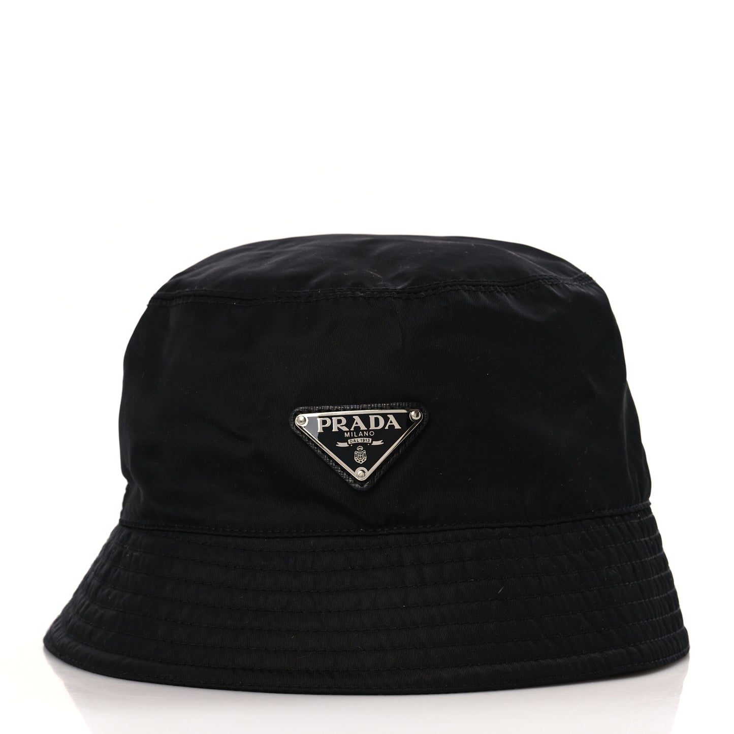 Re-Nylon Metal Triangle Logo Mens Bucket Hat XL Black
