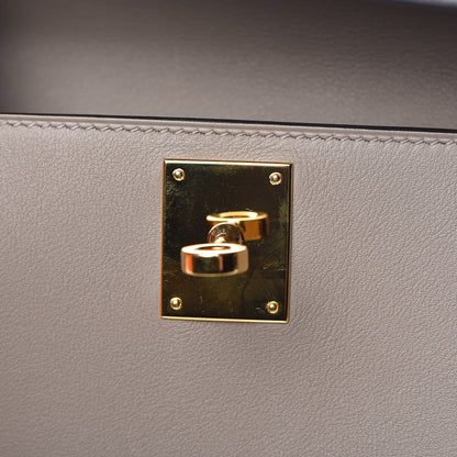 Hermes Swift Kelly Cut Clutch Pochette Gris Asphalt 24 of 28