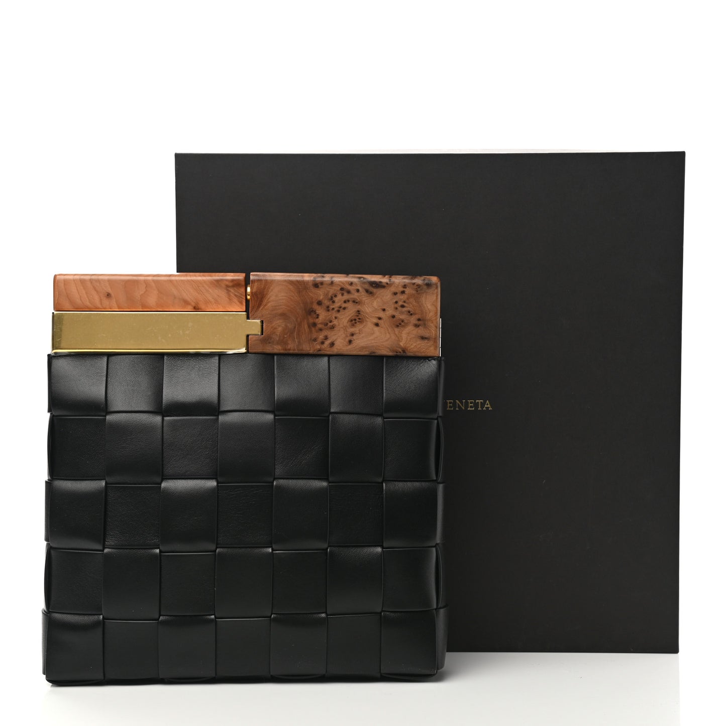 Nappa Intrecciato The Snap Clutch Black