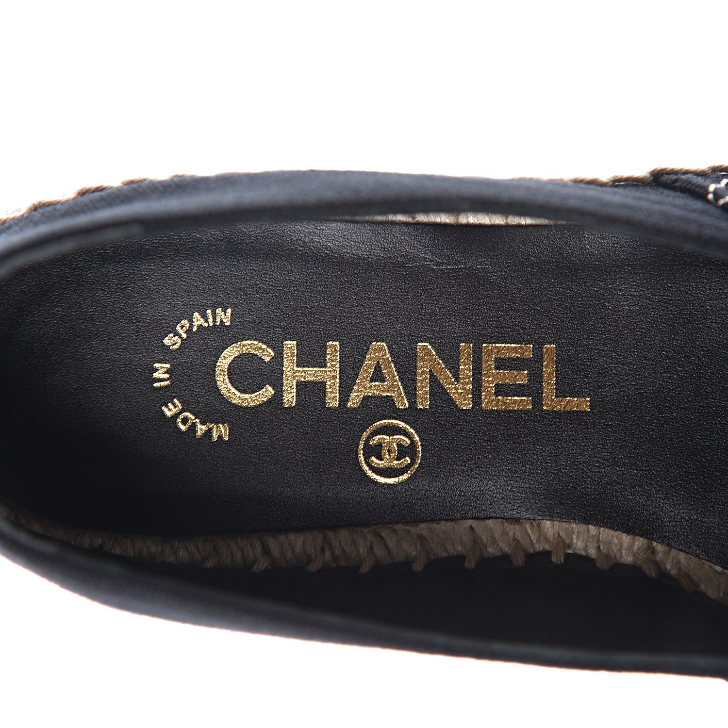 Chanel Fabric Biarritz CC Espadrilles 37 Black 6 of 11