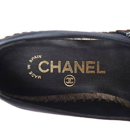 Chanel Fabric Biarritz CC Espadrilles 37 Black 6 of 11