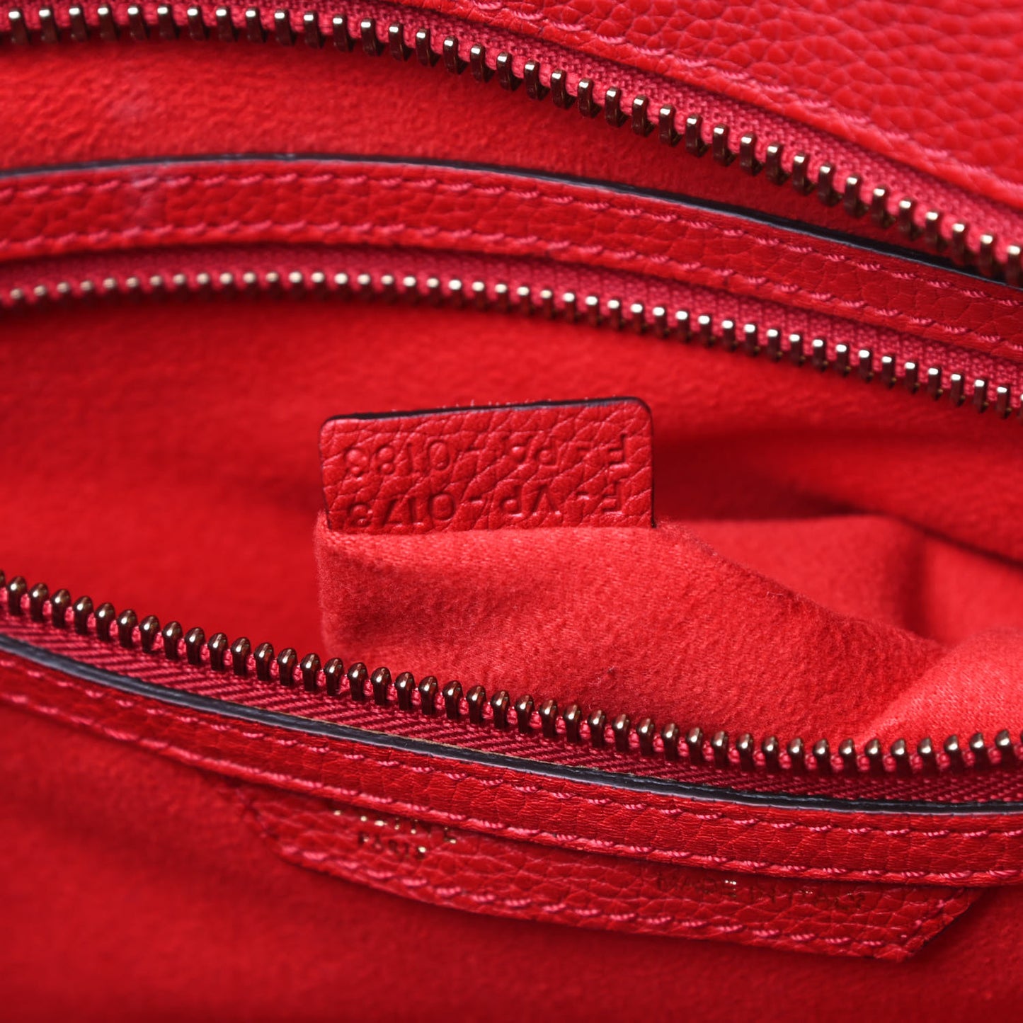 Drummed Calfskin Mini Luggage Coquelicot