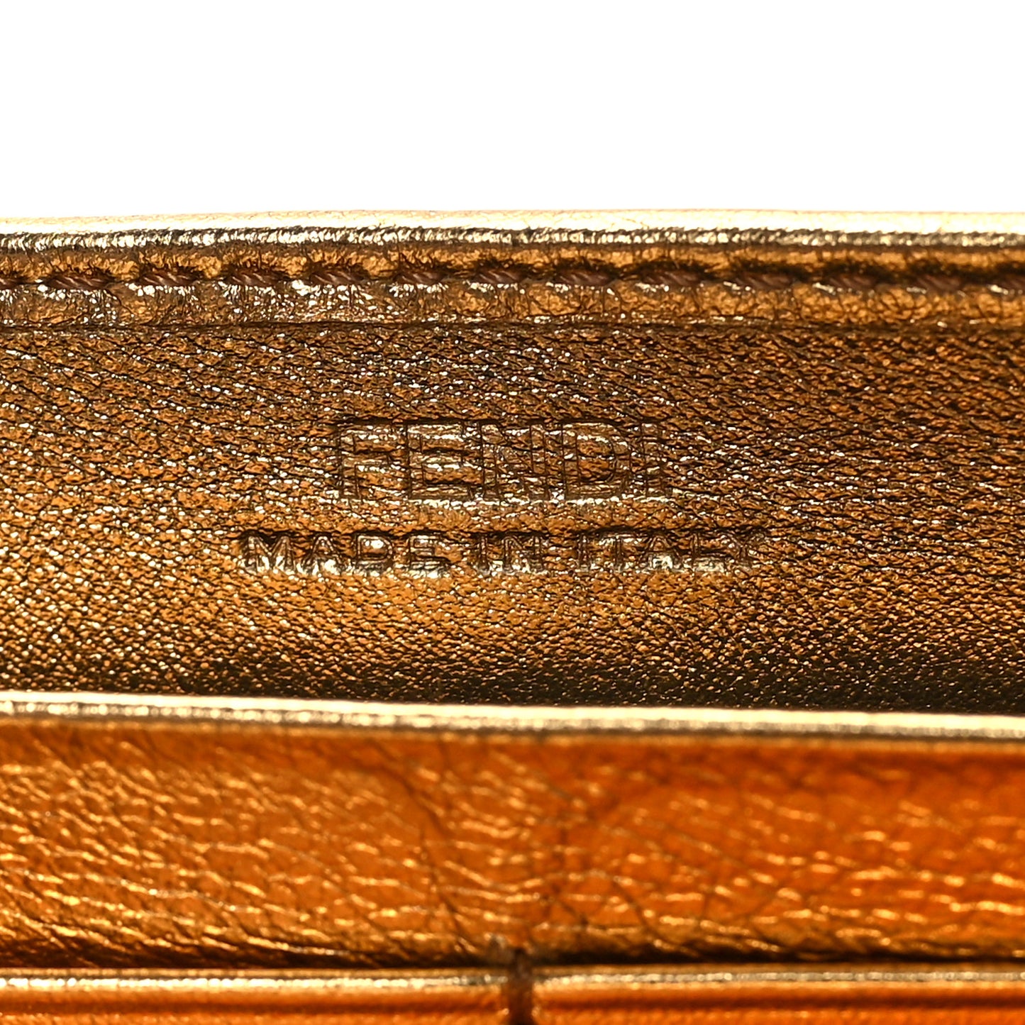 Vitello Catalan Mirror FF 1974 Embossed Continental Wallet Gold