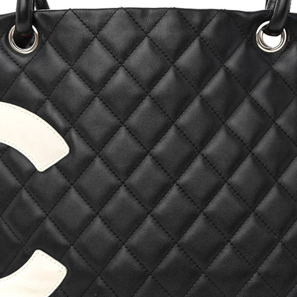 Chanel Calfskin Quilted Large Cambon Tote Black White 8 of 14