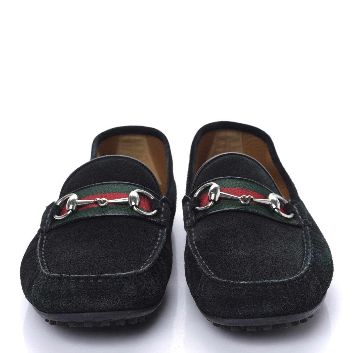 Suede Web Mens Horsebit Driver Loafers 9 Black