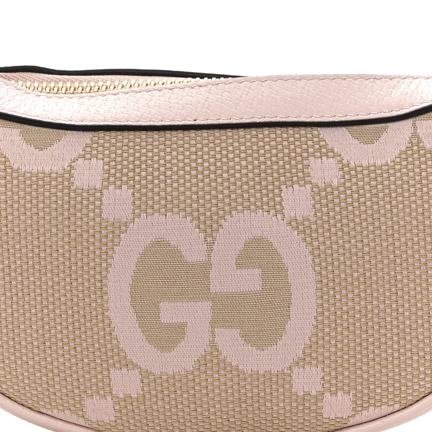 Monogram Jumbo GG Textured Dollar Calfskin Mini Ophidia Half Moon Hobo Beige Perfect Pink