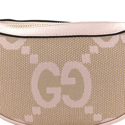 Gucci Monogram Jumbo GG Textured Dollar Calfskin Mini Ophidia Half Moon Hobo Beige Perfect Pink 8 of 10