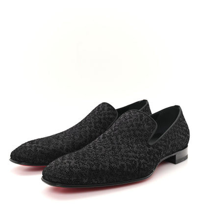 Christian Louboutin Embroidered Mens Flat Loafer 43 Black 4 of 8