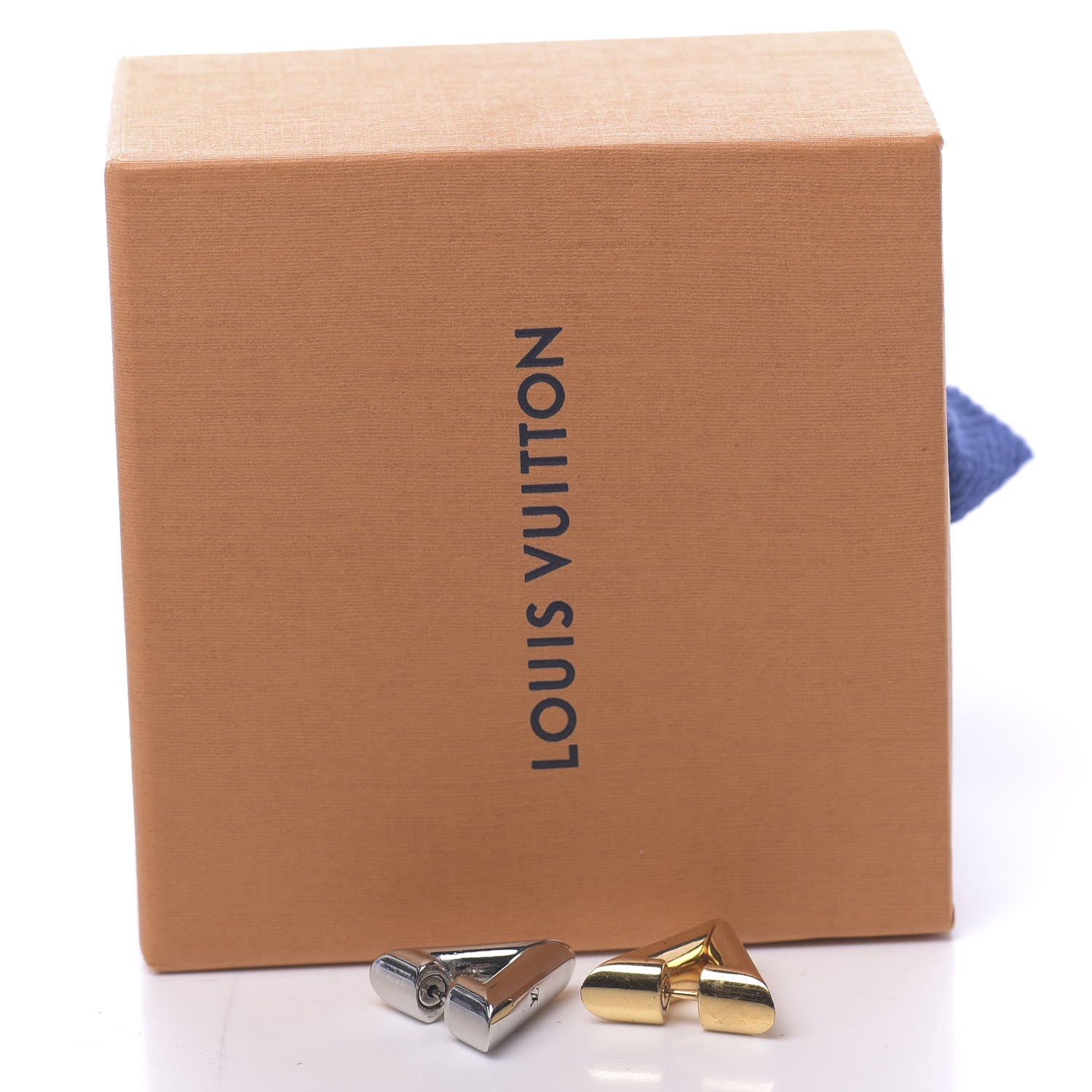 Louis Vuitton V Earrings Gold Silver 6 of 6