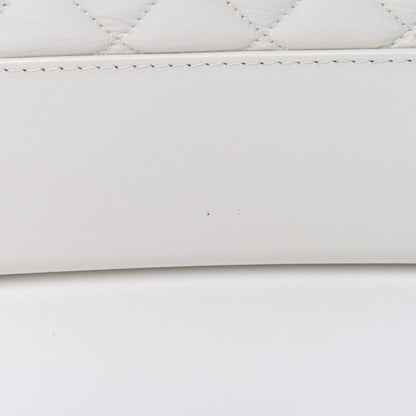 Chanel Patent Goatskin Quilted Medium Gabrielle Hobo White 10 of 11