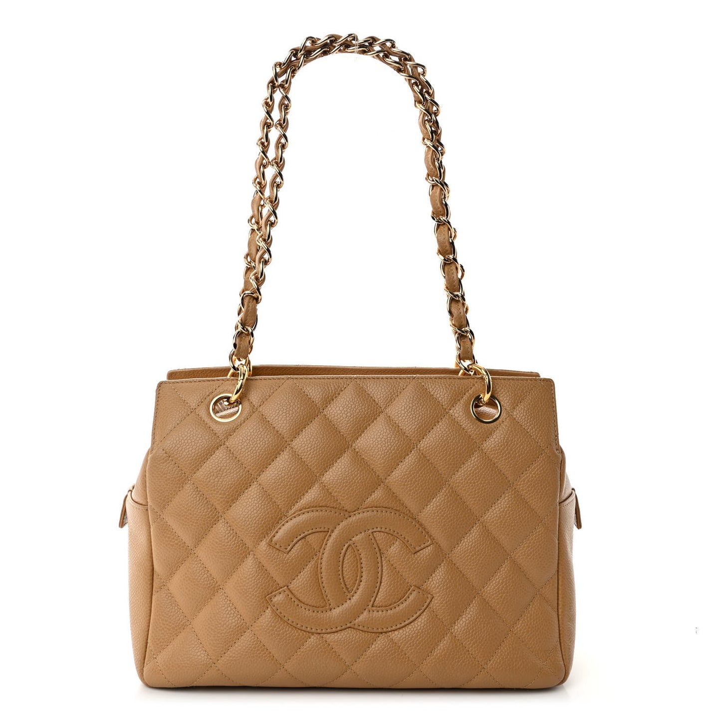 Caviar Quilted Petit Timeless Tote PTT Beige