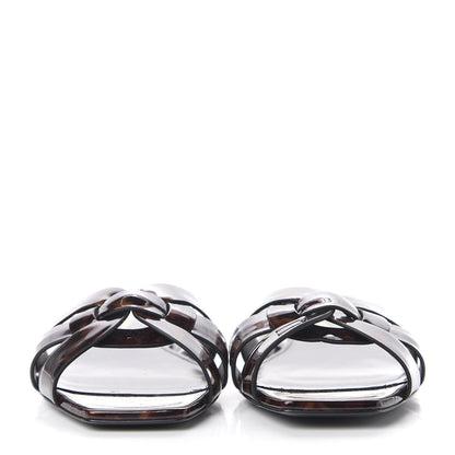 Saint Laurent Patent Calfskin Nu Pied 05 Slide Sandals 36 Tortoise 2 of 8