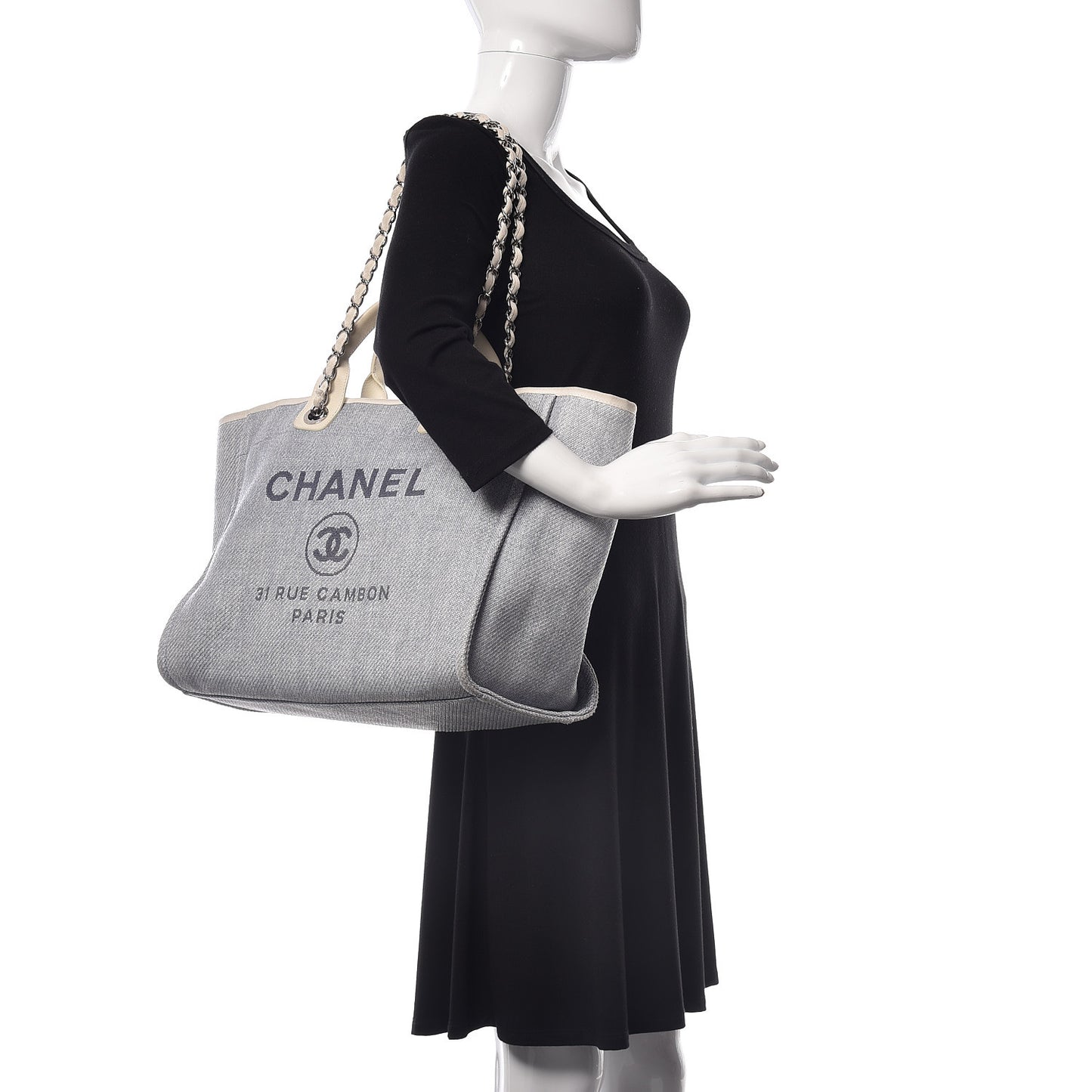 Woven Straw Large Deauville Tote Blue