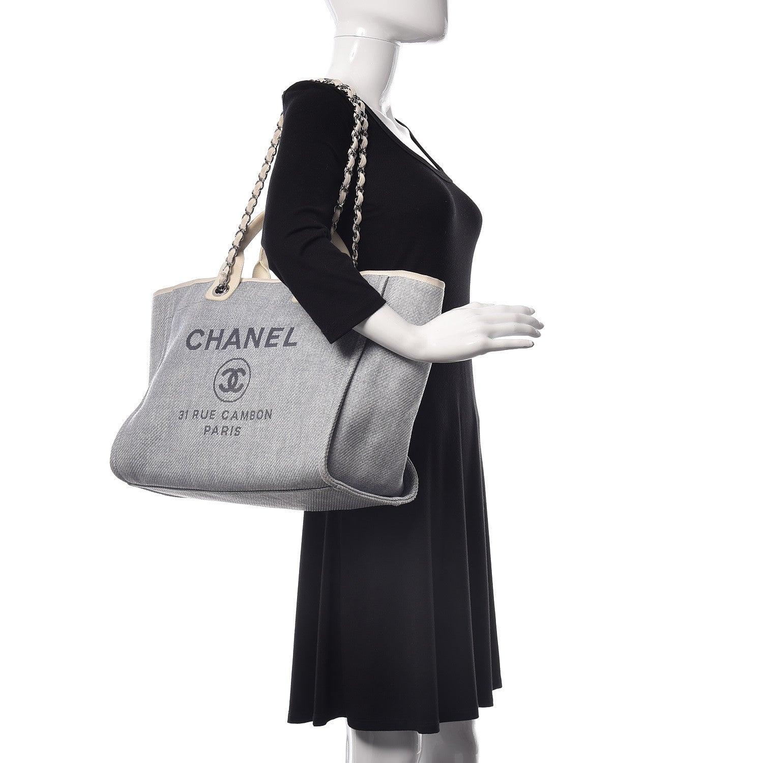 Chanel Woven Straw Large Deauville Tote Blue 2 of 14