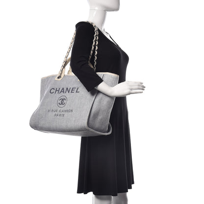 Chanel Woven Straw Large Deauville Tote Blue 2 of 14