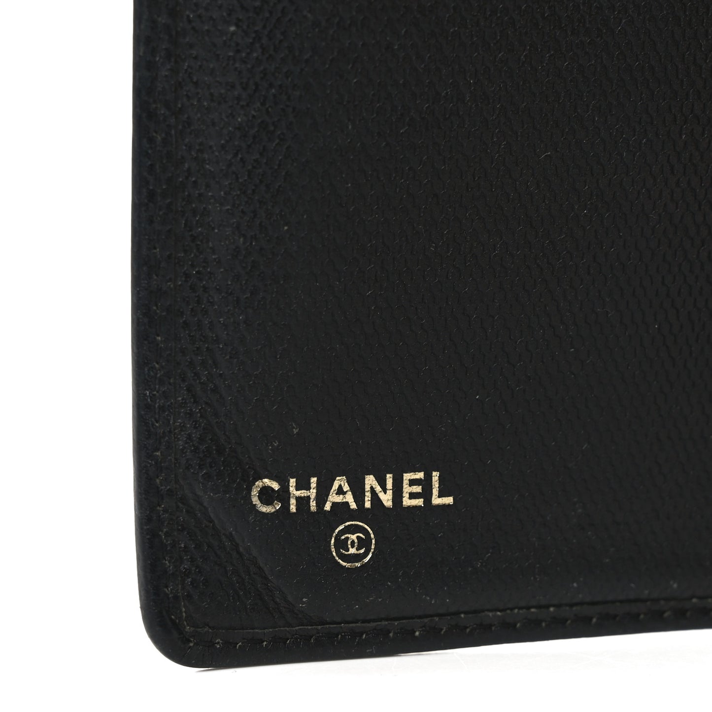 Grained Calfskin CC Button Yen Wallet Black