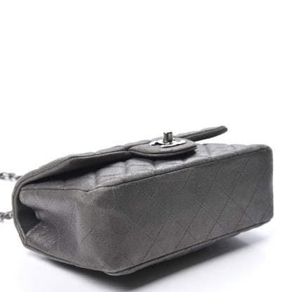 Chanel Iridescent Calfskin Quilted Mini Rectangular Flap Charcoal Grey 3 of 9
