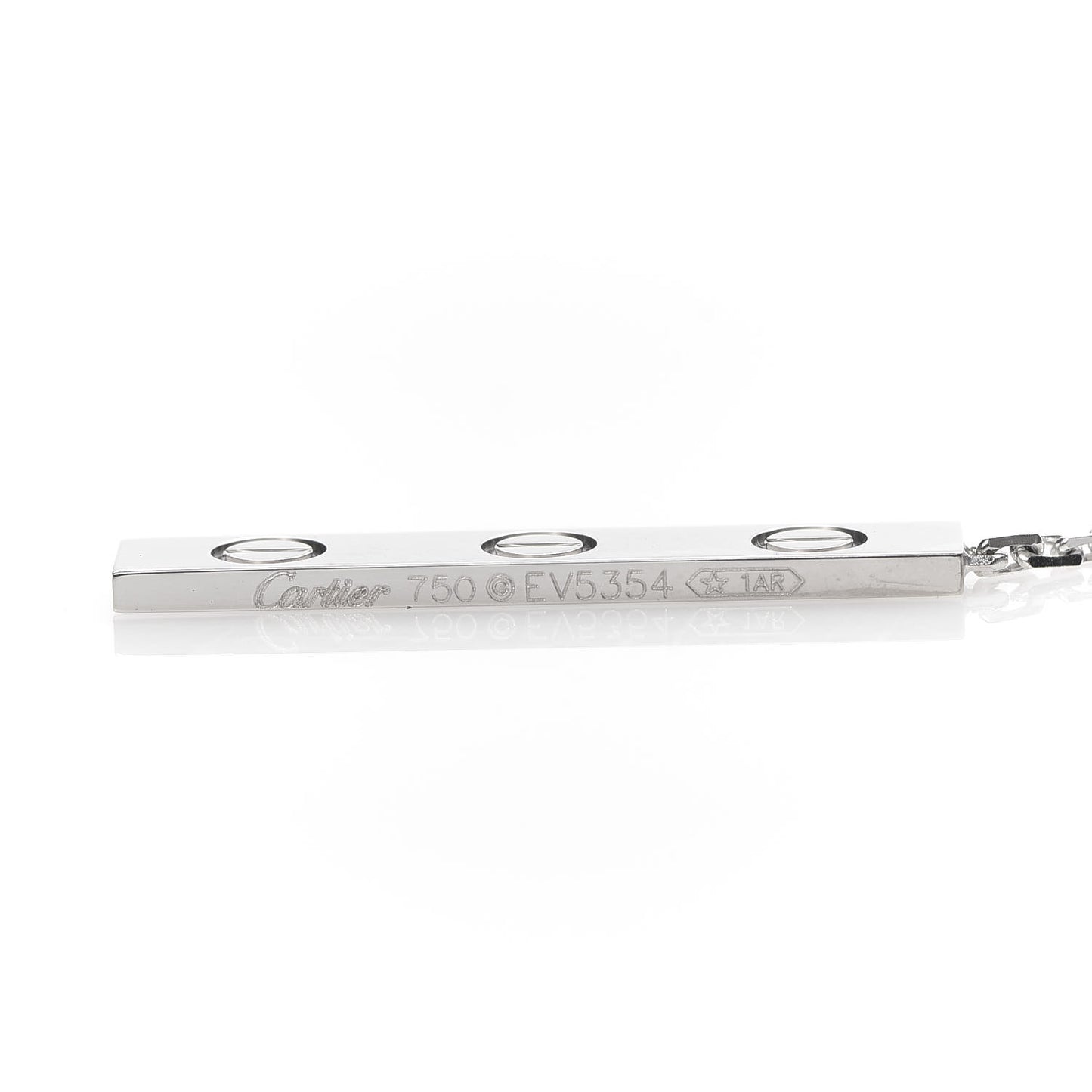 18K White Gold LOVE Lariat Necklace