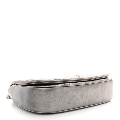 Chanel Metallic Calfskin Quilted Casual Pocket Messenger Flap Silver 4 of 12