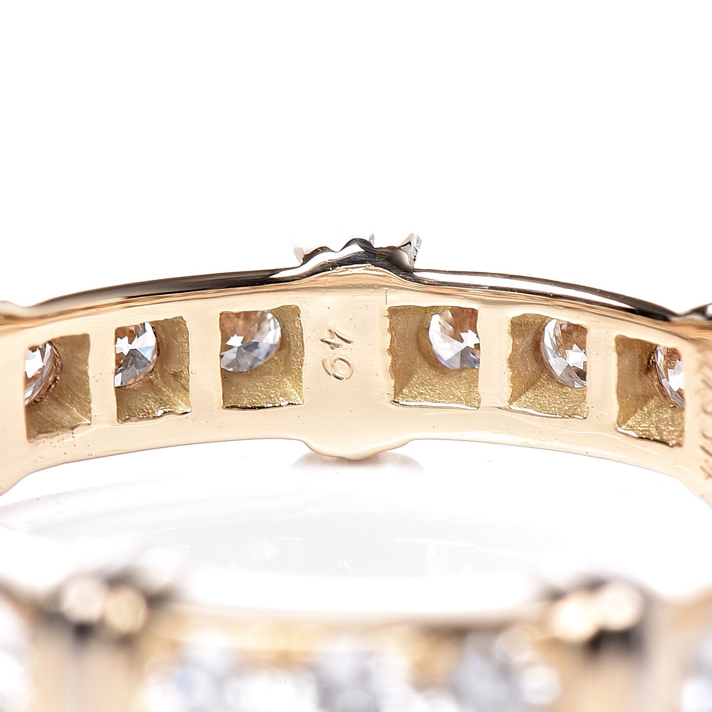 CARTIER 18K Yellow White Gold Diamond Contessa Band Ring 49 4.75
