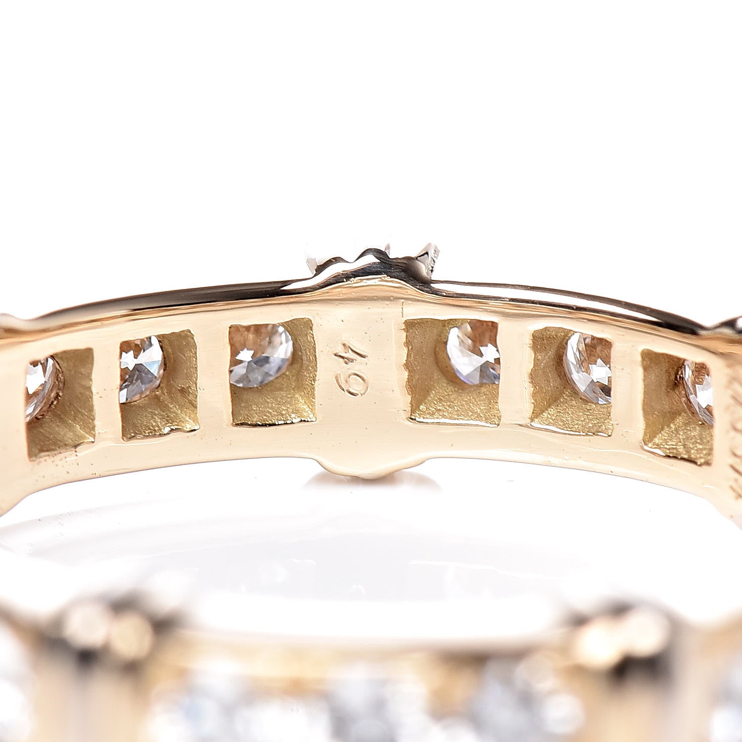 Tiffany CARTIER 18K Yellow White Gold Diamond Contessa Band Ring 49 4.75 7 of 7