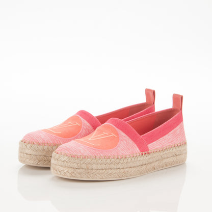 Louis Vuitton Canvas Blue Shore Espadrille Flats 37.5 Corail 3 of 7