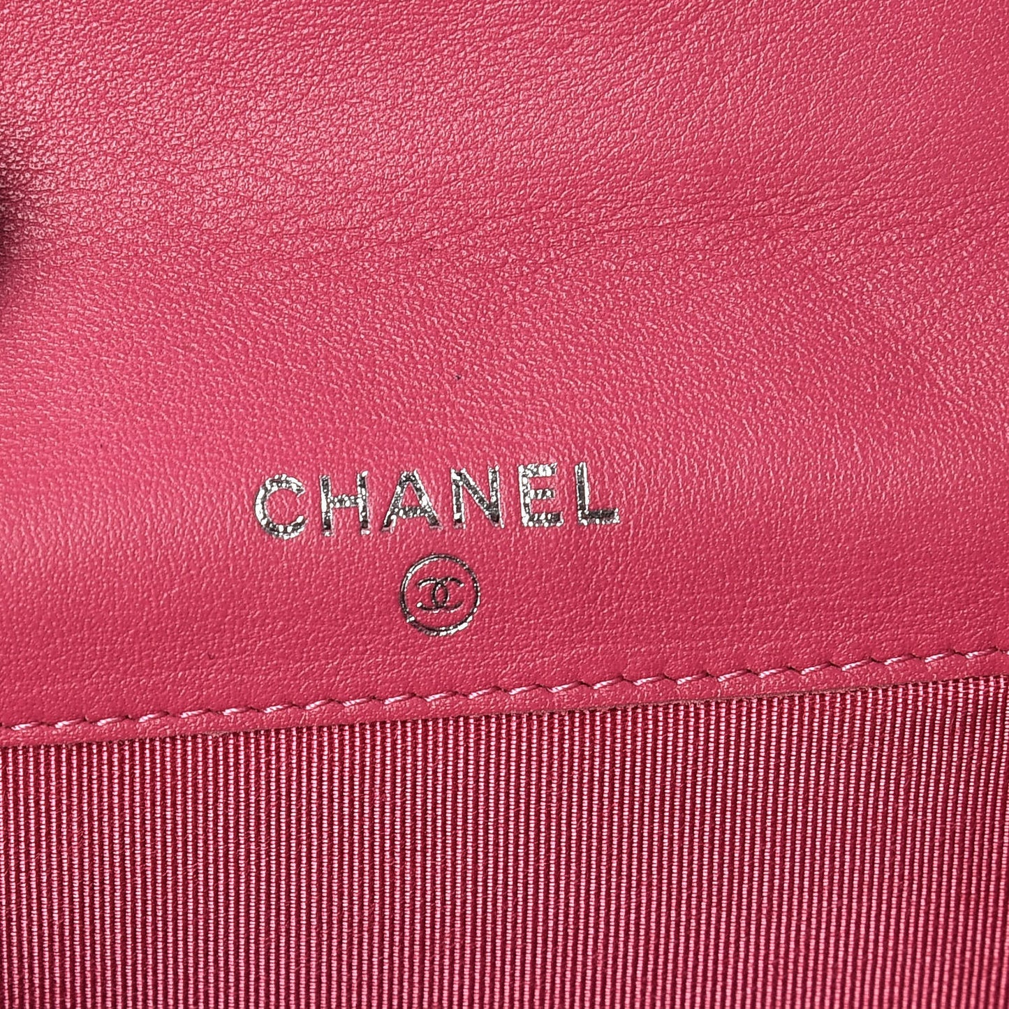Patent Quilted Card Holder Pink