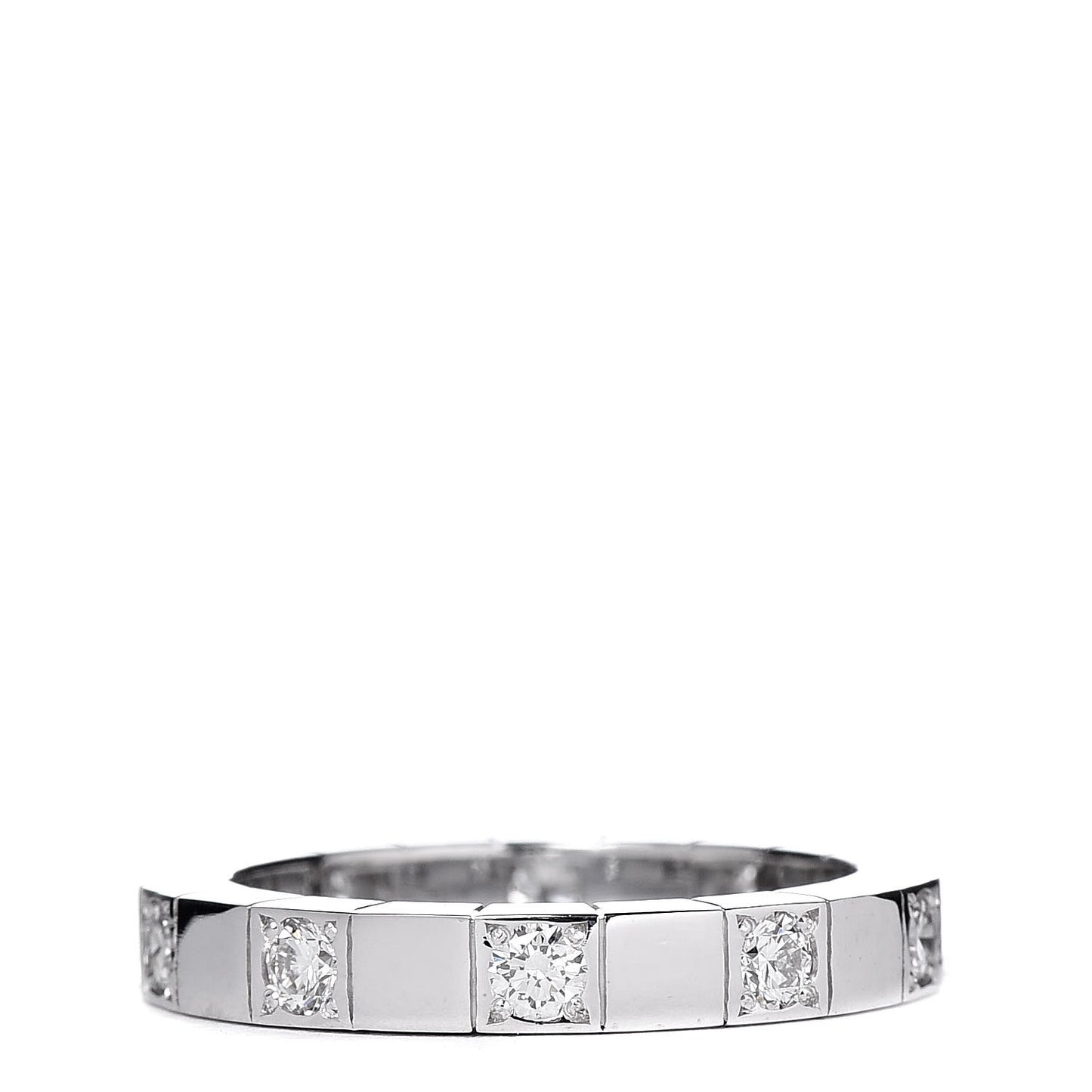 18K White Gold Diamond Lanieres Half Eternity Band Ring 49 4.75