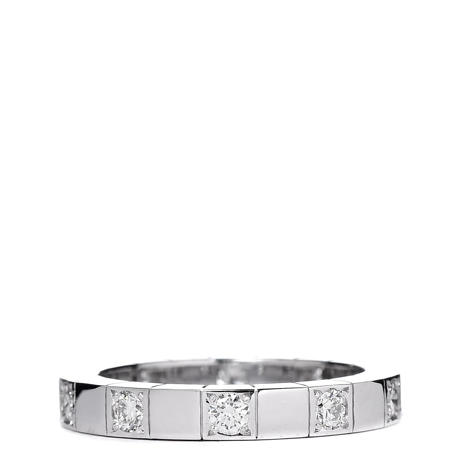 Cartier 18K White Gold Diamond Lanieres Half Eternity Band Ring 49 4.75 3 of 6