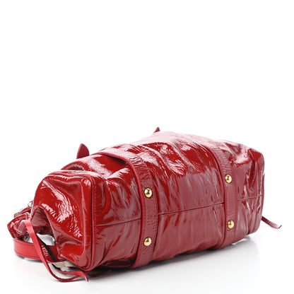 Miu Miu Vernice Gathered Tote Rubino 4 of 9