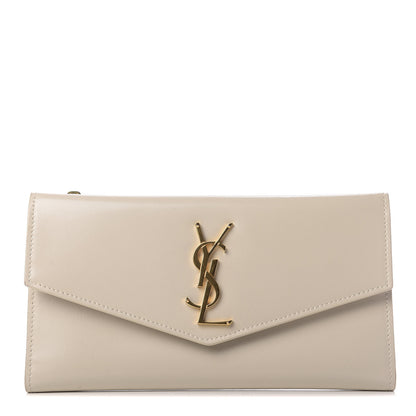 Saint Laurent Smooth Shiny Calfskin Monogram Uptown Wallet Crema Soft 1 of 12