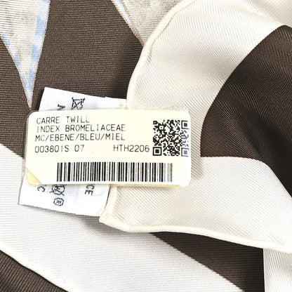 Hermes Silk Index Bromeliaceae Scarf 90 Ebene Bleu Miel 9 of 11
