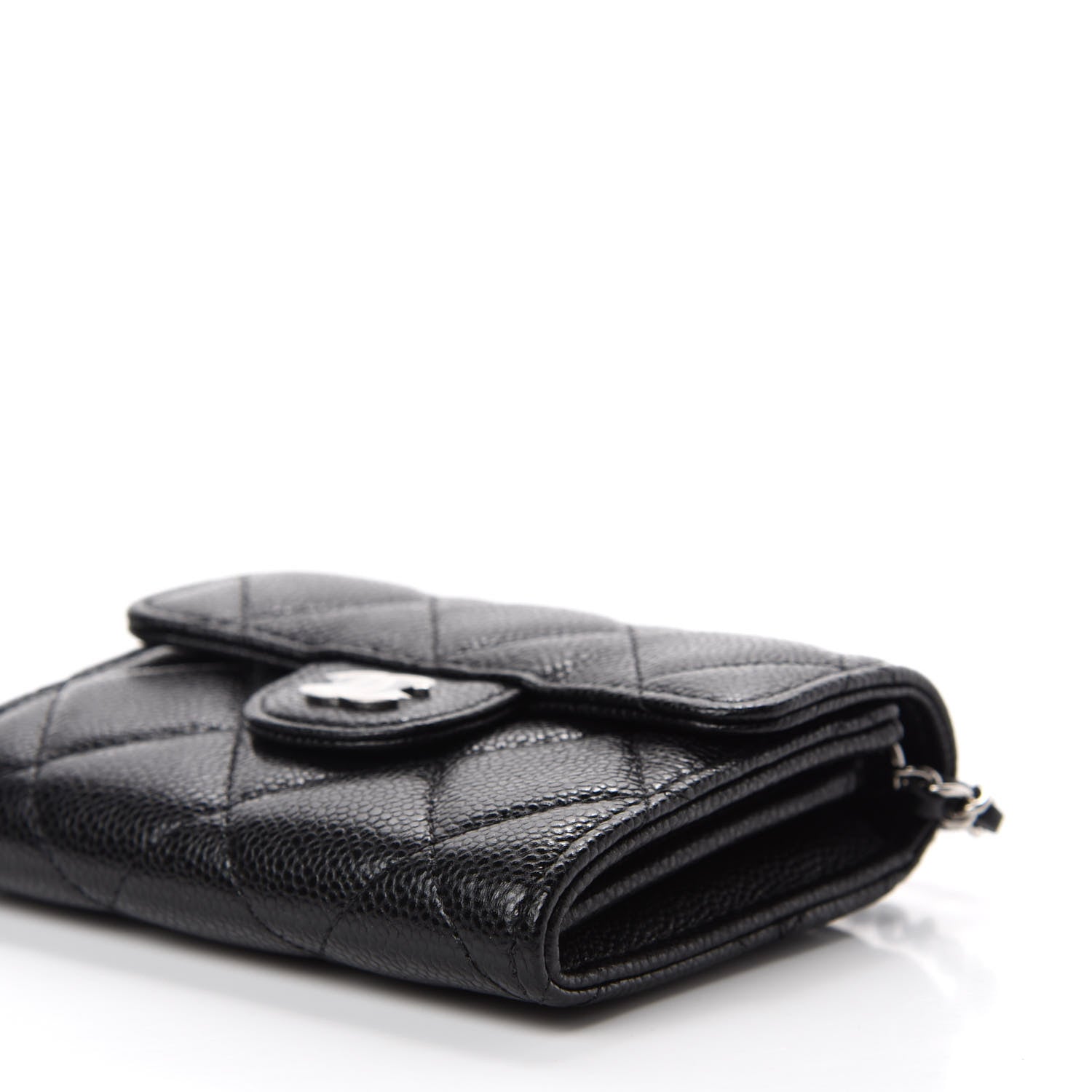 Chanel Caviar Quilted Flap Card Holder On Chain Black 7 of 12