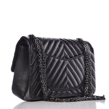 Chanel Aged Calfskin Chevron Quilted 2.55 Reissue 225 Flap So Black 4 of 11