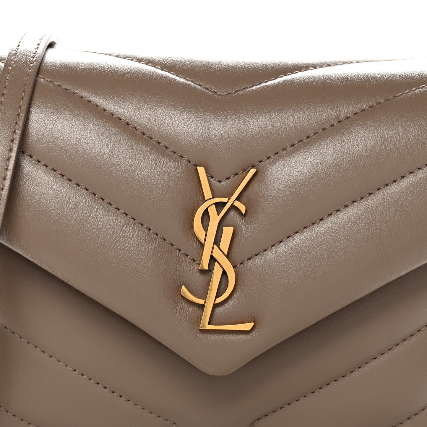 Calfskin Y Quilted Monogram Toy Loulou Crossbody Bag Taupe