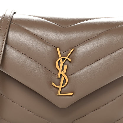 Saint Laurent Calfskin Y Quilted Monogram Toy Loulou Crossbody Bag Taupe 9 of 12