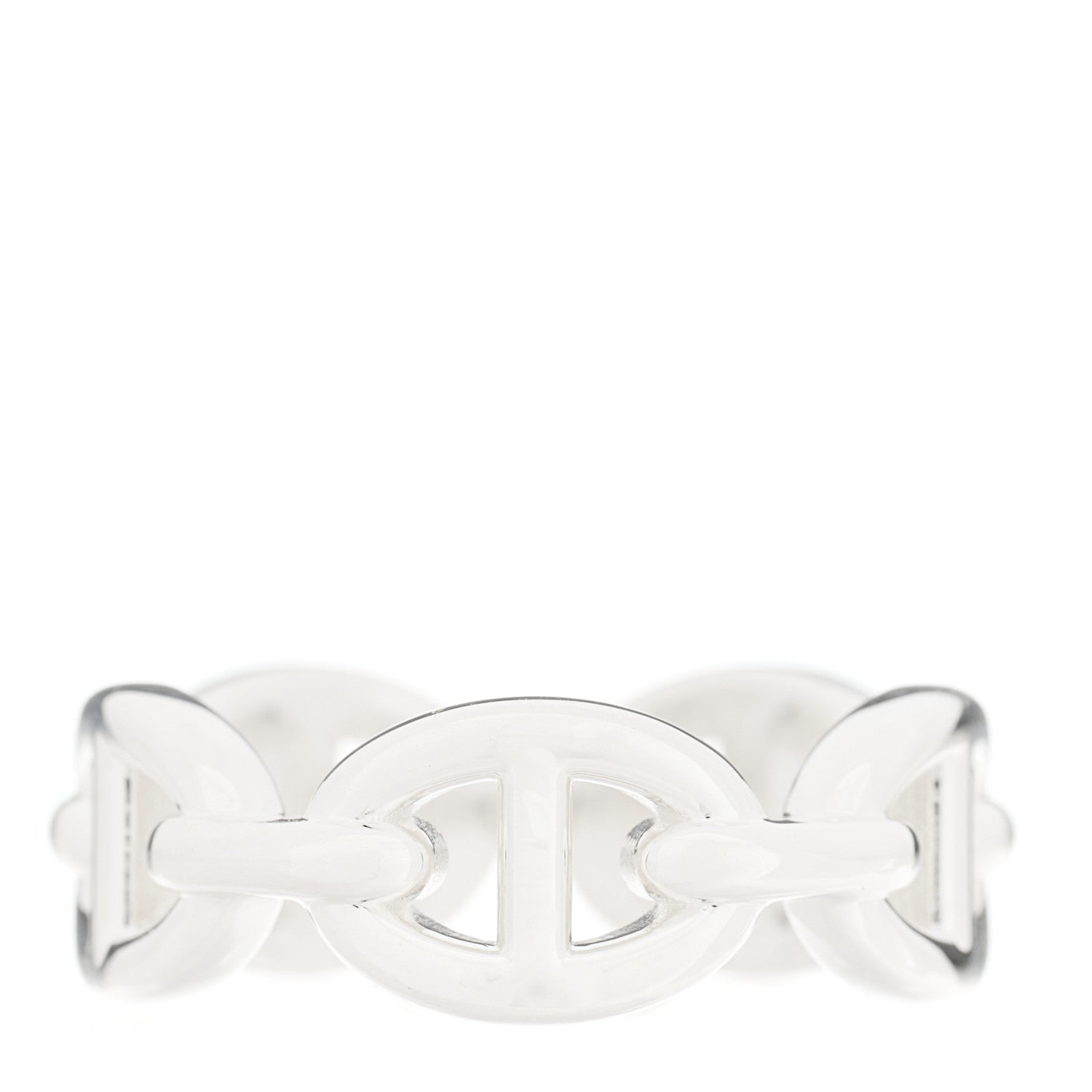 Hermes Sterling Silver PM Chaine d'Ancre Enchainee Band Ring 53 6.25 1 of 7