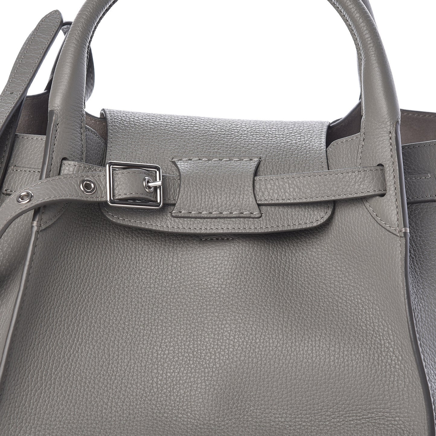 Supple Grained Calfskin Small Big Bag Grey