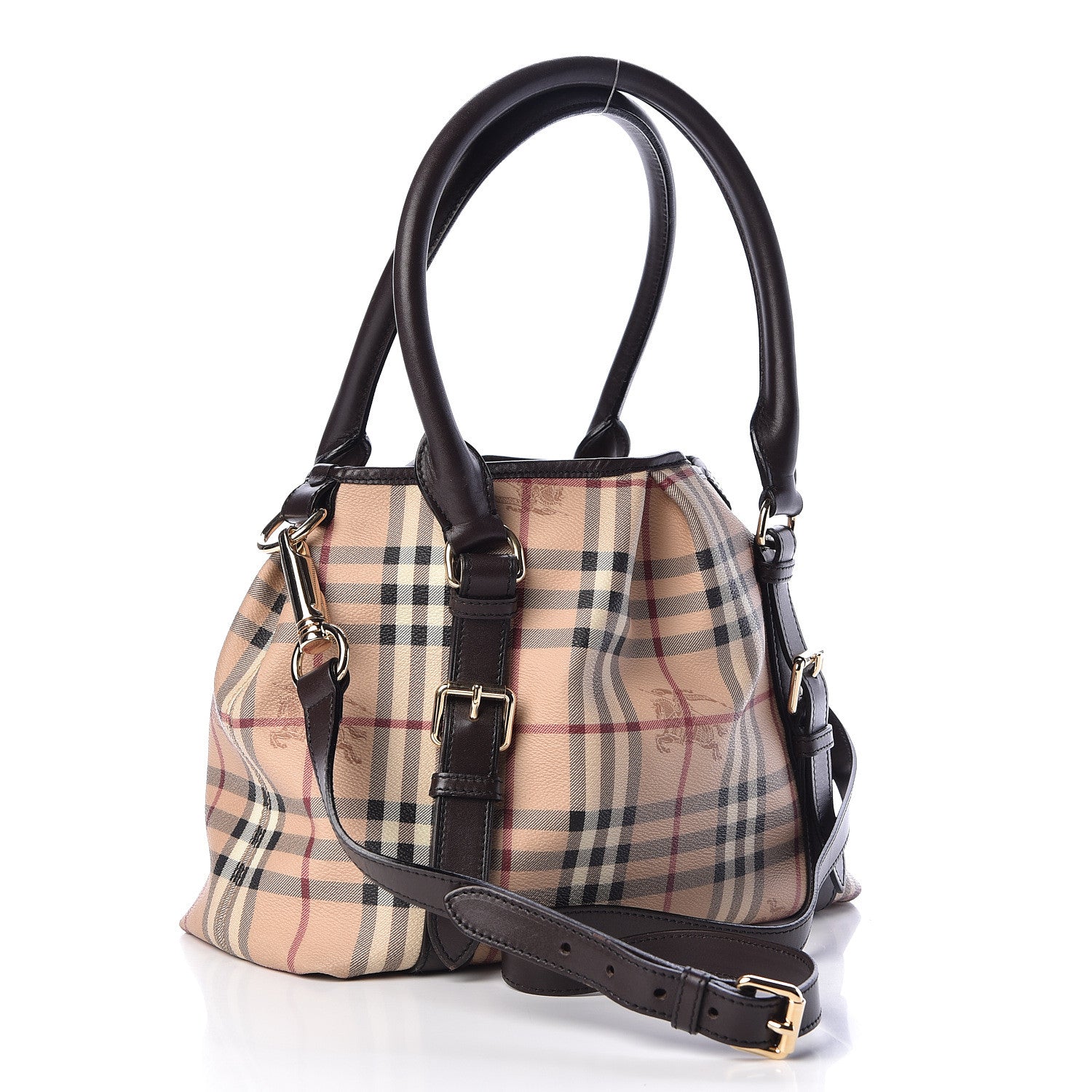 Burberry Haymarket Check Small Northfield Tote Chocolate 3 of 10