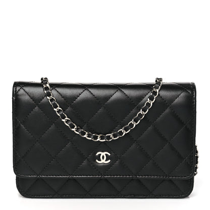 Chanel Lambskin Quilted Wallet On Chain WOC Black 1 of 12