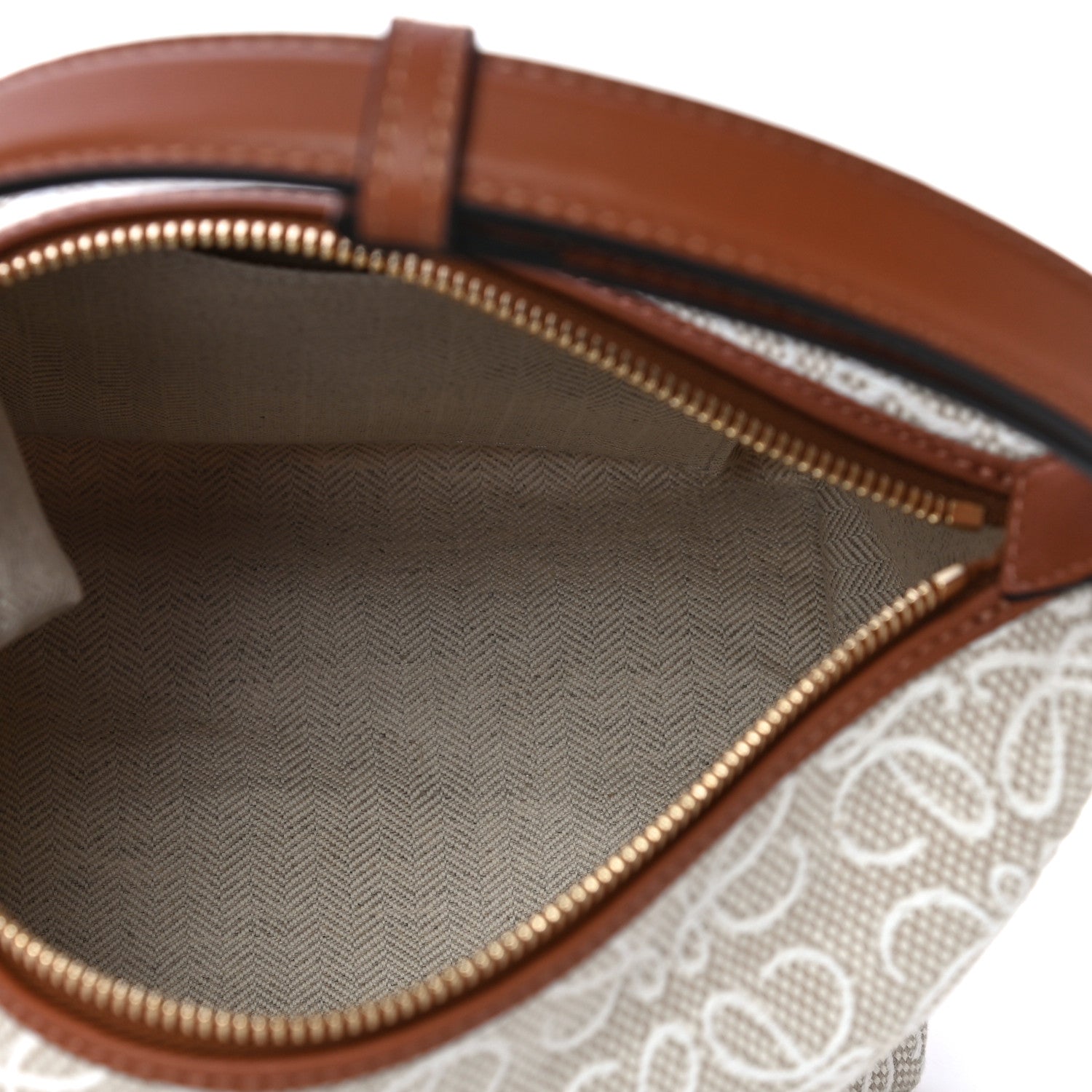 Loewe Jacquard Anagram Calfskin Small Cubi Bag Ecru Tan 6 of 12
