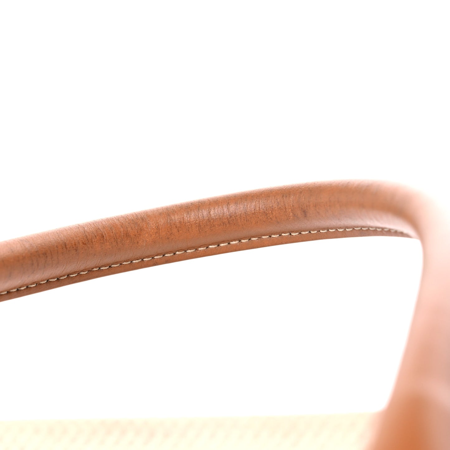 Canvas Calfskin Horizontal Cabas Natural Tan