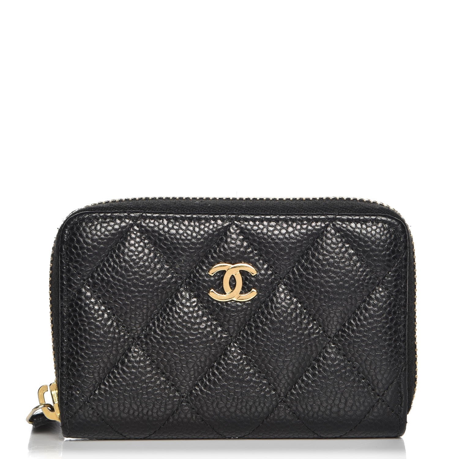 Chanel Caviar Quilted Zip Coin Purse Black 1 of 8