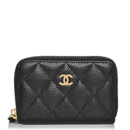 Chanel Caviar Quilted Zip Coin Purse Black 1 of 8