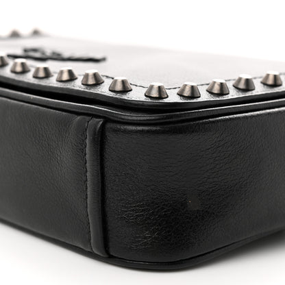 Prada Glace Calfskin Studded Crossbody Black 10 of 15