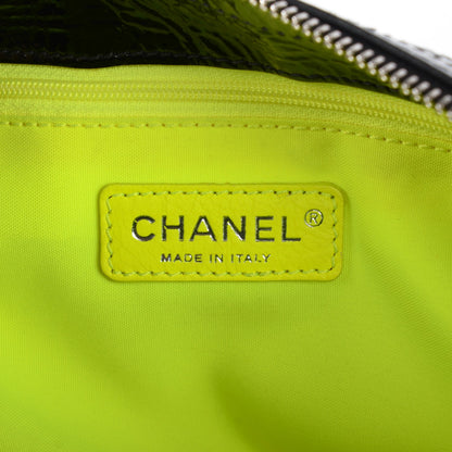 Chanel Patent Quilted Day Glo Flap Bag Black 11 of 14