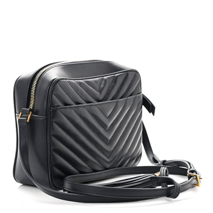 Saint Laurent Calfskin Matelasse Monogram Lou Camera Bag Deep Marine 3 of 12